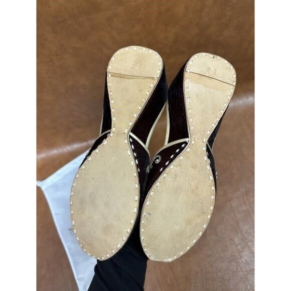 Womens Embroidered Velvet Juttis Flats Brown & Gold Size 8.5 - Picture 2 of 2